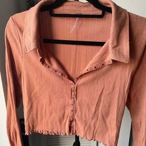 Free people long sleeve crop top